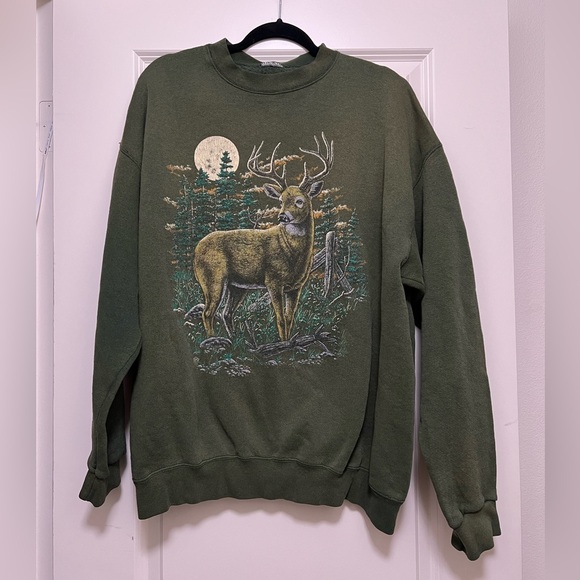 Vintage Tops - Vintage deer graphic sweater